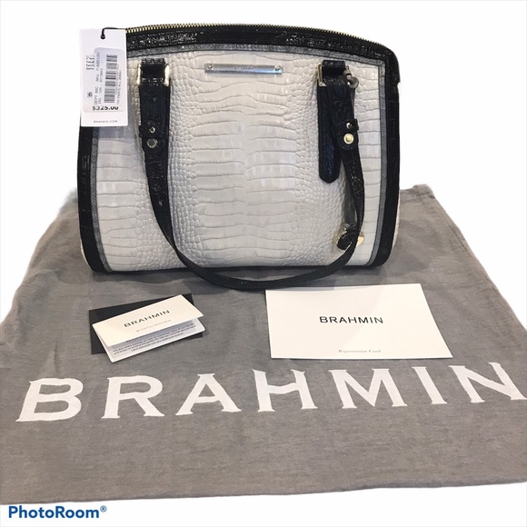 Brahmin Handbags - BRAHMIN Small Alice Ivory Tri -Texture Handbag